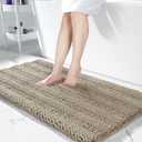 Yimobra Bathroom Rug Mat 44 x 24, Non Slip and Super Absorbent Bath Mat,Machine Washable Quick Dry,Ultra Plush Chenille Shower Rugs for Bathroom Floor Sink Tub and Shower Outside,Camel