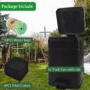 Dog Poop Trash Can for Outdoors Dog Waste Station with Lid Hands-Free Pedal 1 Gallon Container Home Kitchen with 1 Roll 50PCS Litter Bag & 6 Activated Carbon Filter T-5L-F-B