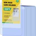 400ct Card Savers - Includes 200ct Semi Rigid Card Holders & 200ct Soft Card Sleeves, Semi Rigid Baseball Cards Sleeves Protectors, Fits Graded Trading Cards, Semi Rigid Card Sleeve with 1/2" Lip