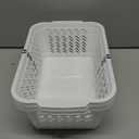 YBM HOME 3-Pack Small Plastic Storage Baskets for Home Junk Drawers and Office Desktop Drawers Organization - Functional Trays for Kitchen, Bedroom, and Bathroom, White