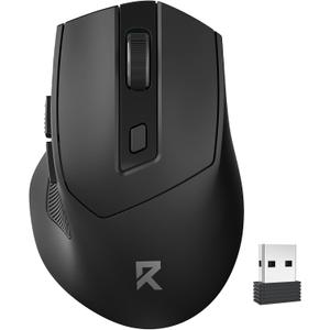 Redragon Wireless Mouse, 2.4GHz Ergonomic Optical Mouse with USB Receiver, 18 Months Battery Life, 5-Level 4000 DPI, 6 Button Computer Mouse for Laptop, Windows, Mac, PC, Chromebook