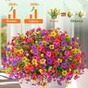 Yastouay Artificial Flowers for Outdoors, 22 Bundles UV Resistant Artificial Outdoor Flowers, Realistic Fake Outdoor Flowers Plant Faux Flowers for Outdoor Planters Front Porch Patio Window Box