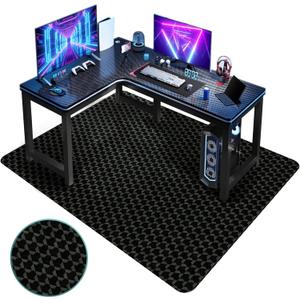 Vicwe Office Chair Mat for Hardwood Floor, 63" x 51" Large Office Chair Mat, Gaming Chair Mat for Hardwood, Easy Glide for Chairs, Multi-Purpose Floor Protector Desk Chair Mat for Home Office (63"x51" (for hard floors), Black)