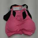 PUMA Women's Seamless Sports Bra with Removable Cups 2/PK, Pink/Black, Small