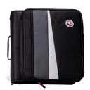 Case-It 2 Inch 3 D-Ring Zipper Binder with Padded Laptop Case Workstation, Shoulder Strap, LT-117, Black