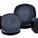 Tabletops Gallery Service For 4, 12 Piece, Gabrielle Black Dinnerware set