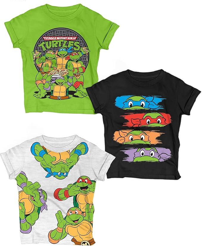 Ninja Turtles T-Shirt (Sets) Michelangelo Leonardo Raphael Donatello TMNT Outfit Costume Tee Toddler Birthday to Kids Clothes 7T
