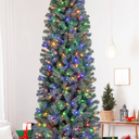5Ft 
Feet Pre-Lit Blue Artificial Christmas Tree Slim 