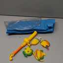 Novelty Place Potty Fisher Toilet Fishing Game Set - Fishing Rod with Hook Line & Sinker, Water Tank, Blue Cotton Mat & Door Sign - Funny Bathroom Fishing Practice Toy