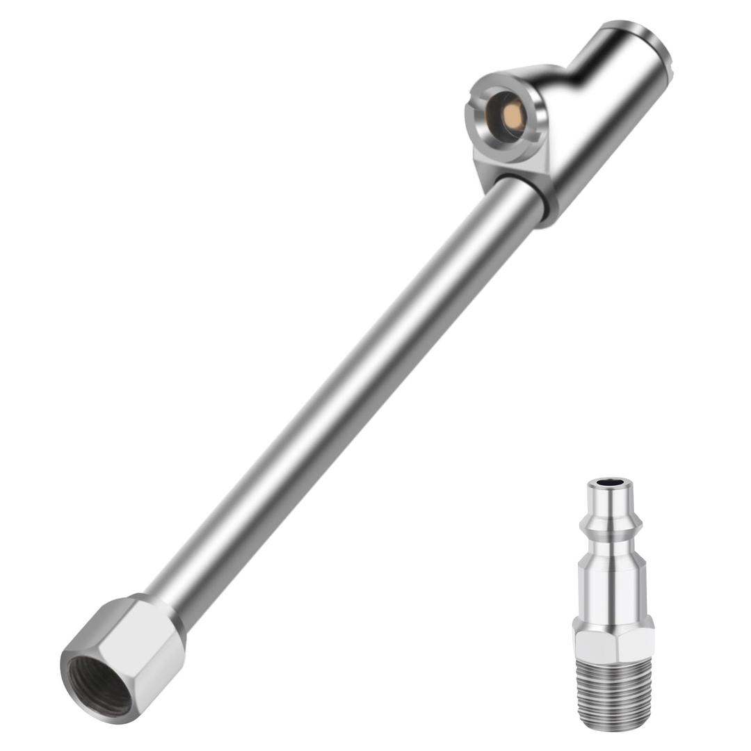 1/4" FNPT Dual Head Air Chuck, 2-Way Connection Closed Tire Chuck, Tire Air Fill Kit for Tire Inflator Gauge and Air Compressor Accessories