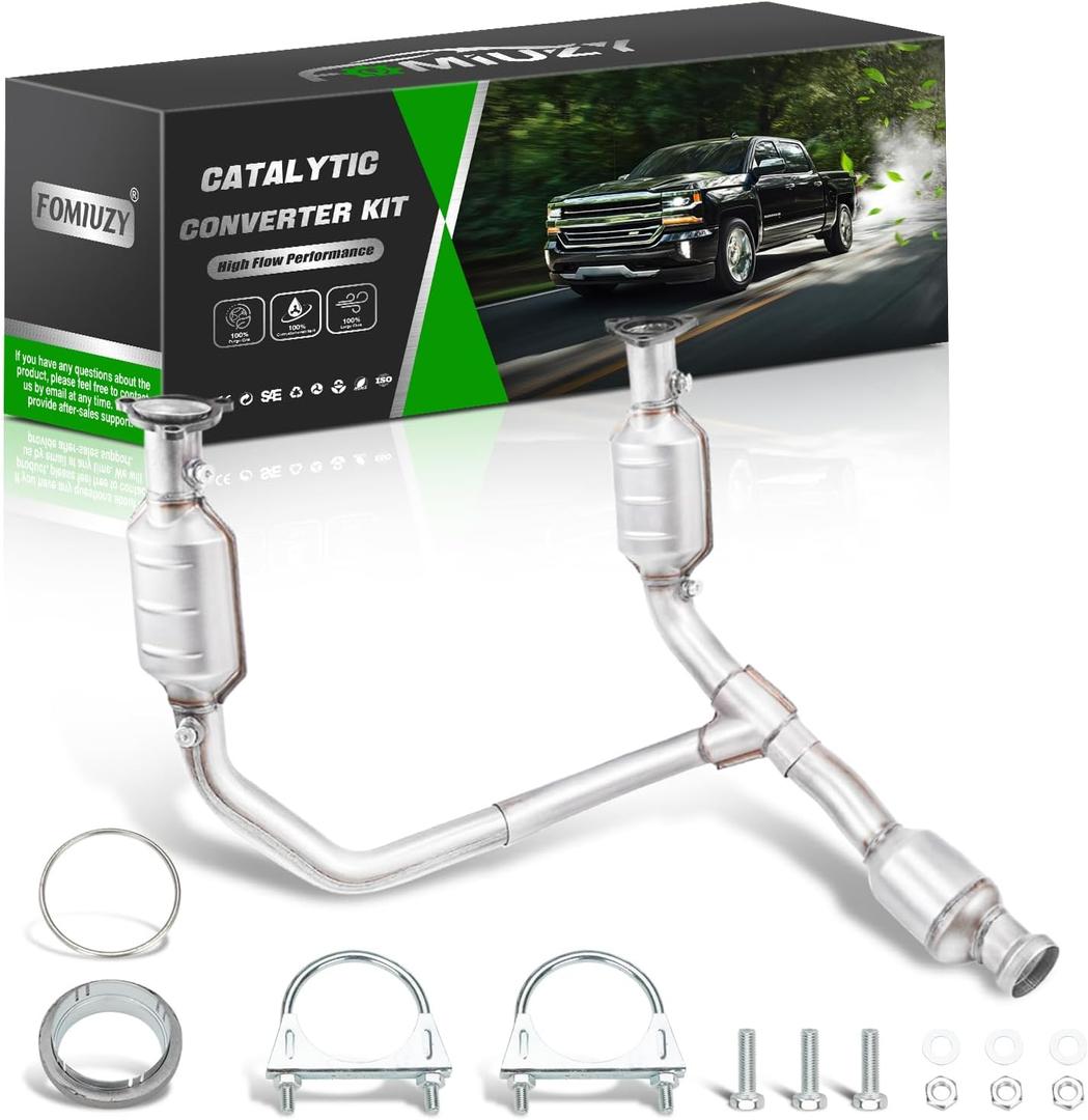 Catalytic Converter Kit Direct-Fit Chevy Silverado GMC Sierra 1500 2014 2015 2016 2017 2018 Suburban Tahoe Yukon XL 4.3L 5.3L 6.0L