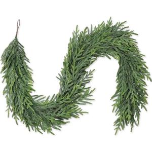 6FT Christmas Pine Garland - Real Touch Green Garland - Artificial Realistic Cedar Garlands for Mantel, Staircase, Tabletop - Indoor Outdoor Winter Christmas Decor