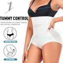 Werena Tummy Control Shapewear Panties for Women High Waist Cincher Shaping Underwear Body Shaper Panty Girdle (White, XL)