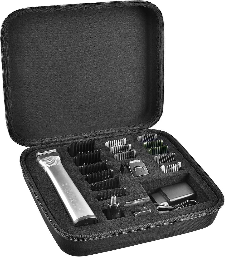 Case Compatible with Philips for Norelco Multigroom Series 7000 5000 Men's Grooming Kit with Trimmer MG7750/49 MG7910/49 MG9510/60. Storage Holder for Attachment Trimmers (Box Only) -Black Inner