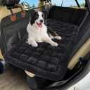 Dog Car Bed Mat, Non-Slip Backseat Extender Pet Blanket, Plaid Dog Bed for SUVs, Sedans & Trucks, Chew-Resistant Travel Pad for Dogs, Easy Clean & Scratch-Proof & Comfort (50"x24.6") Black