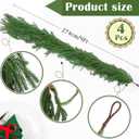 Hananona 4 Pcs 9 Ft Artificial Norfolk Pine Garlands, Real Touch Winter Pine Garland, Green Artificial Greenery Garland for Table, Mantle, Wall, Indoor, Outdoor Christmas Decorations (4, 9 Ft)