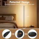 luckystyle Smart RGB+IC Corner Floor Lamp,Bright LED Tall Modern Floor Lamp with APP and Remote,Ambient Lighting Color Changing Standing Lamps with Music Mode and Timing for Living Room,Bedroom,Party