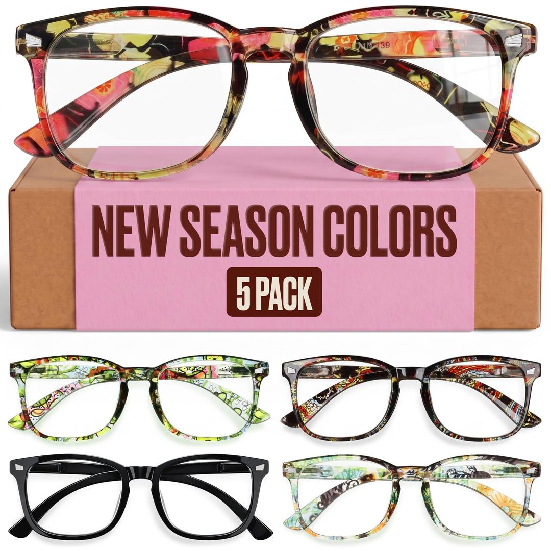 CCVOO Reading Glasses for Women, Eye glasses, Blue Light Readers for Women, Cheaters, +1.5x