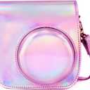 Phetium Instant mini 12 Camera Protective Case Compatible with Instax Mini 12 11,PU Leather Bag with Pocket and Adjustable Shoulder Strap (Magic Pink)