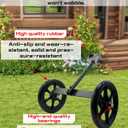 String Trimmer Wheel Attachment, 20" Adjustable Height String Trimmer Support Wheel w 0.98-1.34" Shaft Tube for Gas String Electric Brushcutter, 8" Widen Lawn Roller