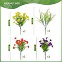 2 x Fake Silk Flowers Ferns Outdoor,12Bundles Morning Glory Artificial Faux Flowers with Fake Plants,UV Resistant Realistic for Spring Summer Window Box Garden Decor
