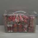 Sea Team 77-Pack Assorted Shatterproof Christmas Balls Christmas Ornaments Set Decorative Baubles Pendants with Reusable Hand-held Gift Package for Xmas Tree (Red)