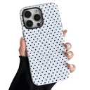 ZTOFERA Magnetic Case for iPhone 16 Pro Max, Polka Dot Phone Case Cute for Girl Women, Compatible with Magsafe, Hard PC+Soft TPU Protective Phone Cover for iPhone 16 Pro Max-White