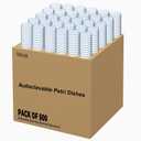 [Autoclavable] 500 Pack Sterile Thick Plastic Petri Dishes with Lid, Vabiooth 90mm Dia x 15mm Deep Clear 3 Vents Petri Dish for Lab Science Experiment, Non-Fragile, Scratch-Resistant