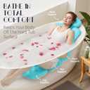 Full Body Bath Pillow for Bathtub, Thick Bathtub Cushion, Luxury Tub Pillow for Bath for Headrest Neck and Back Support Ocean Blue 51" x 16"