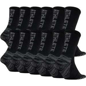 JOYNE 6 Pairs Mens Crew Cushion Socks Work Athletic Running Socks Casual Breathable Socks for Men,Sock Size:10-13 (Large)