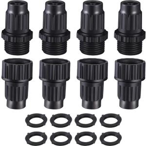 4 Sets Garden Expandable Hose Repair Kit Plastic Faucet Adapter Water Hose Connectors with 8 Pieces 3/4 Inch Rubber Gaskets for Garden Hose