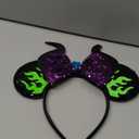 RAZKO Mouse Ears Headband, Sequin Maleficent Mouse Ears Hairband Mice ears Headband for Women Girls Hair Accessories (Flaming Maleficent)