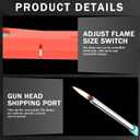 Refillable Butane Lighters, Larger BBQ Grill Click Flame Long Stem Lighter Adjustable Soft Flame Multipurpose Lighters(No Butane Fuel Inside) - Pack of 3