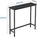 HollyHOME Narrow Console Table, 29.5" Slim Entryway Table, Sofa Stand, Hallway Shelf for Hallway, Bedroom, Living Room, Foyer, Black