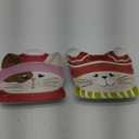 Bico Knitted Kitten Ceramic Appetizer Plates Set, Set of 2, Microwave and Dishwasher Safe