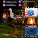 250th Anniversary Decorations,4th of July Decorations Solar Garden Lights,Fourth of July Red White and Blue Seagull Statue Solar Lights Outdoor,Patriotic Decor With Solar Lantern for Independence Day