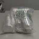 100PCS 14 oz Plastic Cups with Flat Lids and Clear Straws, Disposable Iced Coffee Cups with Lid, Round Bottom To Go Drink Cups for Soda, Smoothies, Boba, Cold Beverage, Juice Bars, Takeout, Party