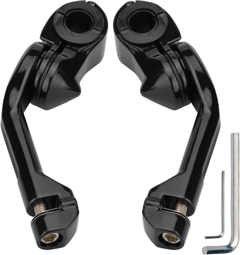 1-1/4" Long Angled Highway Peg Mount Kit for Harley Touring Road King Street Glide Road Glide Electra Glide Softail Sportster Dyna, Motorcycle Highway Peg Mounts for 1.25" Engine Guards Black
