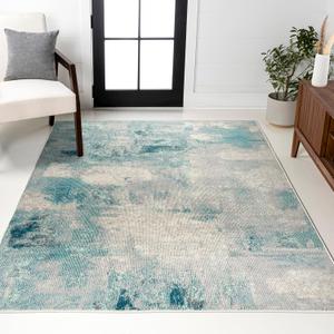 JONATHAN Y Modern Abstract Vintage Cream/Blue Indoor Area Rug, 3x5, Contemporary POP, Transitional, Easy-Cleaning for Living Room, Bedroom, Kitchen, Pet Friendly, Non-Shedding (CTP104A-3)