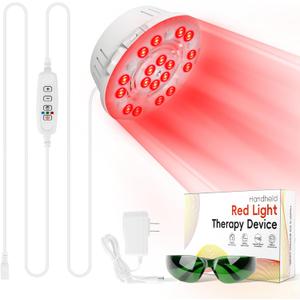 SAVILER Red Light Therapy Device, 660nm & 850nm Handheld Infrared Red Light for Face and Body, Compact & Portable LED Red Light Bulb for Skin Joints Muscles