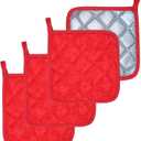 4 Pack Pot Holders for Kitchen Clearance Oven Potholders Sets for Kitchens Hot Pads for Kitchen Countertops Heat Resistant Red