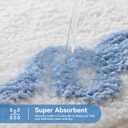 TRUEDAYS Blue Scalloped Bath Mat - Cute Bow Bathroom Rugs Small Non Slip Bath Mat, Soft & Absorbent Bath Rugs for Bathroom Decor, Tub, Vanity Floor (32*20 Inches)