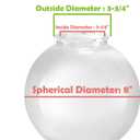 Aspen Creative 28002-60-11, 8" Clear Acrylic Replacement Lamp Post Globe with 3-3/4" Twist Lock Neck