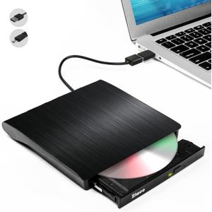 Ziweo External DVD Drive USB 3.0 Type-C CD Burner Portable CD +/-RW Drive DVD Player for ROM Rewriter Burner Compatible with Laptop Desktop PC Windows MacBook Linux Mac OS