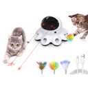 ORSDA Cat Laser Toy, 2-in-1 Interactive Automatic Motion Activated Moving 8 Holes Whack A Mole Feather, USB Rechargeable Electronic Smart Sensor Kitten Toys for Indoor Exercise