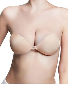 Niidor Adhesive Bra Strapless Bra Sticky Bras for Women with Reusable Nipple Covers