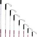 Aluminum Mobility Telescoping White Cane for Vision Impaired and Blind People Stick Walking White Cane (54.33inch)