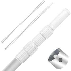 Professional 16 Foot Telescopic Aluminum Swimming Pool Pole - Attach Connect Skimmer Nets, Rakes, Brushes, Vacuum Heads Cleaning
