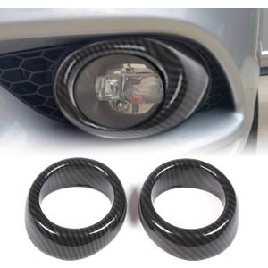 Front Bumper Driving Fog Light Ring Bezels Covers Trim Molding Compatible with Infiniti G37 2010-2013, Front Fog Light Lamp Decoration Protector Accessories (Carbon Fiber Pattern)