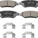 SUPLABEL-Rear Brake Pads Compatible with Cadillac CTS SRX Chevrolet Camaro Saab 9-4X, Ceramic Brake Pads w/Hardware Replacement